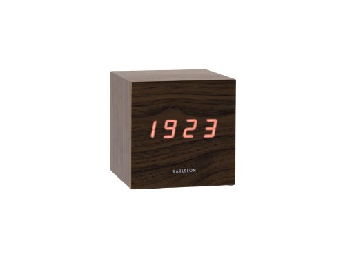 Karlsson KA5073BR Wecker Mini Cube LED, Holz, braun Preisvergleich