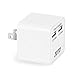 JOTO Dual Ports USB Wall Charger Power Adapter with Smart IC Intelligent High Speed Charging (17W/3.4A), Portable USB Travel Charger for Apple, Android and all other USB Powered Mobile Devices (2 Port USB Travel Charger) (White)