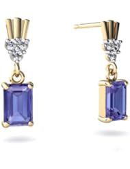 Genuine Tanzanite 14kt Yellow Gold Dangle Drop Earrings