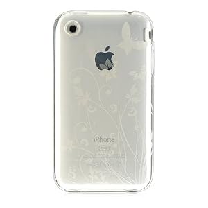 CLEAR BUTTERFLY SOFT SILICONE SKIN GEL COVER CASE FOR APPLE IPHONE 3G 3GS