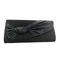 TOP Satin Clutch Tasche Abendtasche, Schwarz