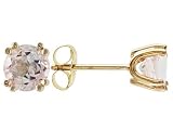 10KT RG .90CTW APPROXIMATELY 5MM MORGANITE STUD EARRINGS
