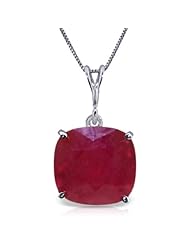 14K Gold Necklace with 6.75ct Natural cushion-shaped Ruby
