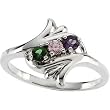 14K Yellow or White Gold Mother's Ring - 2 Stone