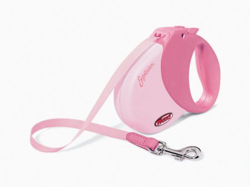 Flexi Expression Retractable Leash for Dogs up to 44-Pounds, 16-Feet Long, Pink
