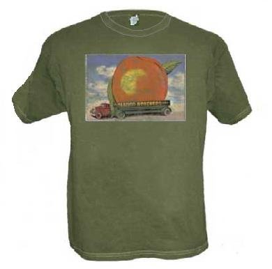 Allman Brothers Band t-shirt Eat A Peach Garment Dyed green tee