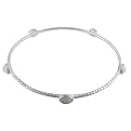 Sterling Silver Textured Bangle - Rose Quartz