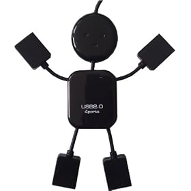 Mobilizers: High Speed Powered 4 Ports USB 2.0 HUB for Laptop PC Computer - BLACK