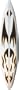Brewster Round the World 259-72070 Pre-pasted Wall Mural Surfboard dc 2 BW, 90-Inch Height x 18-Inch Width