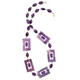 14k Gold, Freshwater Pearl, Amethyst & Crazy Lace Jasper Necklace- 24 IN