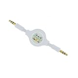 3.5mm Aux Cable Retractable White