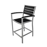 IMAGE OF Poly-Wood A201FASBL Euro Counter Arm Chair Outdoor Bar Stool