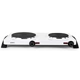 Kitchen - Duronic HPW2 [WHITE] 2500W (1500W & 1000W) Double Boiling Table Top Hob