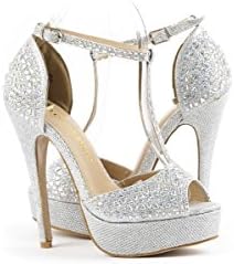 New Women Rhinestone Strappy Platform Party Shoes Prom Shoes Heel