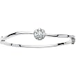 14K White Gold Diamond Bangle Bracelet - 1.00 Ct.