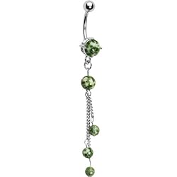 Semi Precious Amazonite Stone Drop Belly Ring