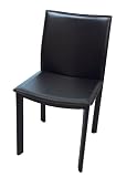 Tag Elston Chair Hand Sewn Leather with Steel Frame, Black