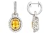 3 Carat Citrine and Diamond 14K Yellow Gold and Sterling Silver Earrings