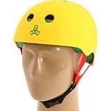 Triple 8 Brainsaver Rubber Helmet with Sweatsaver Liner (Rasta Yellow Rubber, Medium)