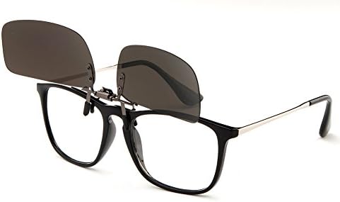 Newbee Fashion - "Polo" Polarized Clip-On Flip Up Metal Clip Sunglasses