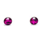 Tomas Sterling Silver Acrylic Inlay Stud Earrings - Pink Zebra Print