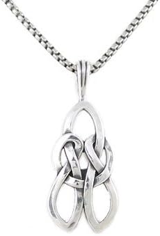 Zoe and Piper PendantsMens Celtic Love Knot Necklace in Sterling Silver on 24" Oxidized Round Box Chain, 8208