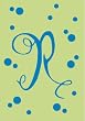 Monogram Polka Dot Garden Size Flag - R Monogram Polka Dot Garden Size Flag - R