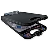 Saunders Manufacturing Products Portable Desktop, w/ Solar Power Calculator, 10x16, Black Sold as 1 EA Portable desktop with calculator offers a bottom opening that allows convenient access. Strong nickel plated steel spring clip with rubber corner grips holds a sheet or pad of paper securely. Clasp secures case closure. Large internal storage space holds pads, pens and more. Portable desktop features a large smooth writing surface and low profile clip for easy storage. Made with durable Review 31tSKfAypBL. SL160 Saunders Manufacturing Products Portable Desktop, w/ Solar Power Calculator, 10x16, Black Sold as 1 EA Portable desktop with calculator offers a bottom opening that allows convenient access. Strong nickel plated steel spring clip with rubber corner grips holds a sheet or pad of paper securely. Clasp secures case closure. Large internal storage space holds pads, pens and more. Portable desktop features a large smooth writing surface and low profile clip for easy storage. Made with durable Review