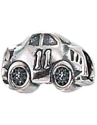 Genuine Zable (TM) Product. 925 Sterling Silver Racing Car Bead Charm. 100% Satisfaction Guaranteed.