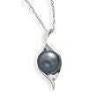 18" 14k White Gold 10mmTahitian Pearl Slide