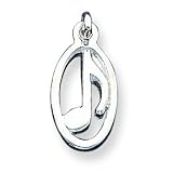 Buy Sterling Silver Music Note Charm with 20 inch Sterling Silver Chain by A Great Jewelry Co.