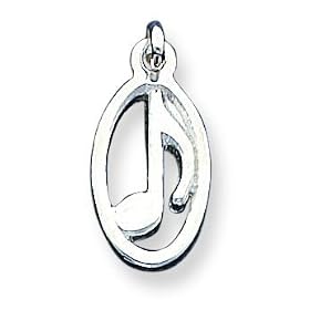 Buy Sterling Silver Music Note Charm with 20 inch Sterling Silver Chain made by A Great Jewelry Co. now!