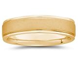 6 mm Brushed Center Comfort-Fit Men's Wedding Band in 14k Yellow Gold