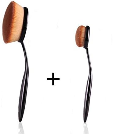 JOYFUL 2 PCS Tooth Makeup Brush Curve Foundation Brush Oval Tooth Makeup Brush Style