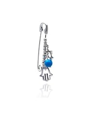 Sterling Silver Pin Hamsa And Star Of David Charm Pin