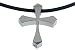Titanium Cross Pendant with Black Rubber Cord