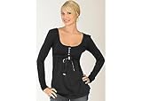 Outlooks Tie Front Long Sleeve Henley Top