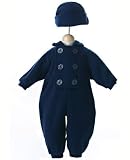 : Good Lad Navy Fleece Suit and Hat Set