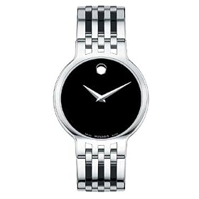 Movado Men's Esperanza Stainless Steel Bracelet Black Dial Watch #0606071