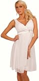 Sleeveless Sheer Rhinestone V Neckline Empire Waist Knee Length Cocktail Dress