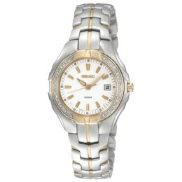 Seiko Women's SXDB70 Two-Tone White Dial 20 Diamonds Watch