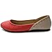 Ollio Women's Shoe Ballet Cute Heel Patch Pastel Color Flat