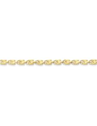 10k Yellow Gold 7in 4mm Marquise Chain Bracelet. Metal Wt- 6.78g