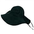 SOLID BLACK WIDE BRIM COTTON FLOPPY BEACH SUN HAT