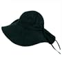 Solid Black Wide Brim Cotton Floppy Beach Sun Hat