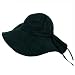 SOLID BLACK WIDE BRIM COTTON FLOPPY BEACH SUN HAT