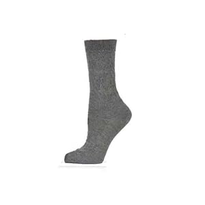 Buy Biella Women Rosette Extra Fine Merino Wool Floral Texture Crew Sock by Biella
