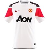 MANCHESTER UNITED 2010/2011 Away Football Shirt, White/Black/Red, S