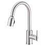 Danze D457058SS Parma Single-Handle Kitchen Faucet with Pull-Down Spout, Stainless Steel