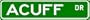 ACUFF Street Name Sign ~ Family Lastname Sign ~ Gameroom, Basement, Garage Sign